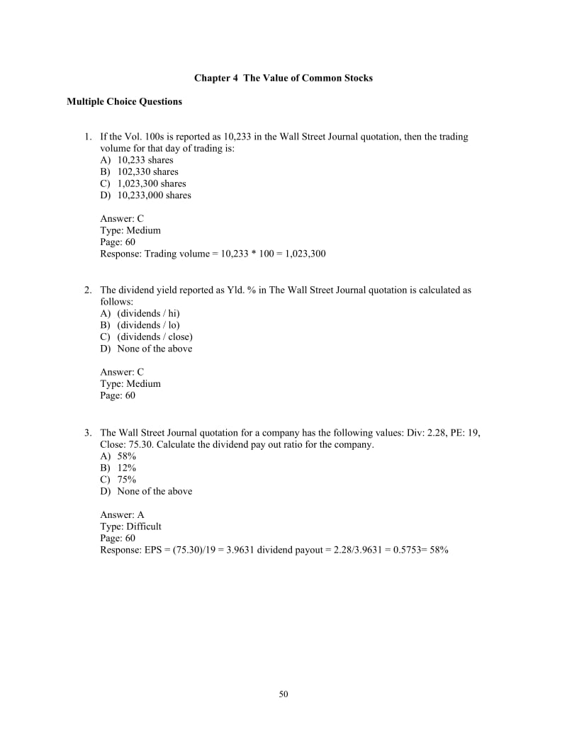 Chapter 4 The Value of Common Stocks - QC Economics.doc_第1页