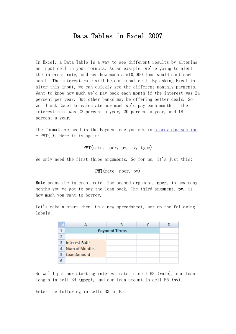 DATA TABLES IN EXCEL .docx_第1页