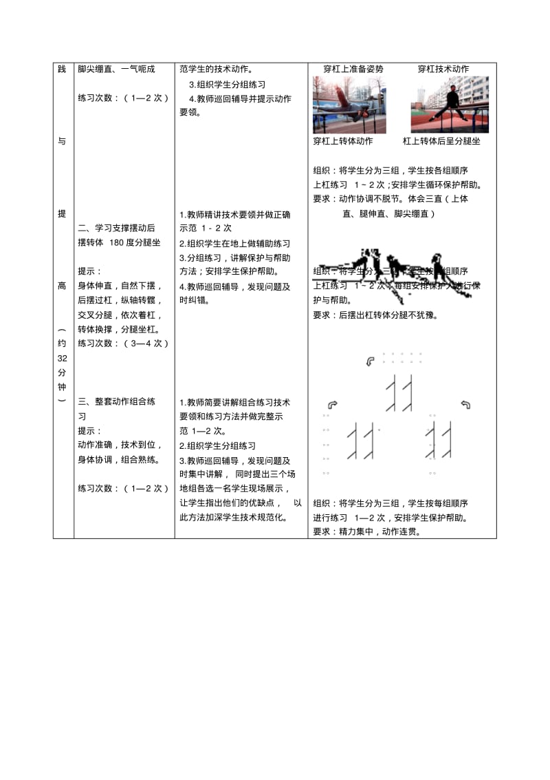 中学高二体育《双杠课》教案.pdf_第3页