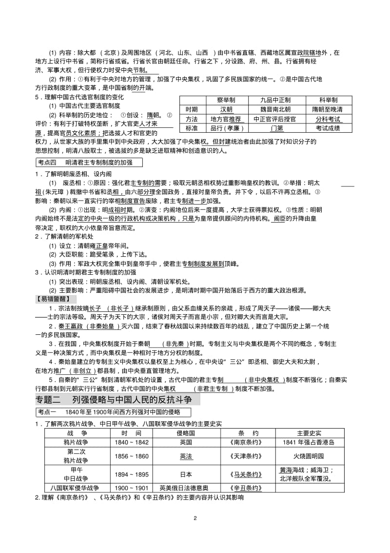 江苏省历史学业水平测试最全考点梳理手册.pdf_第2页
