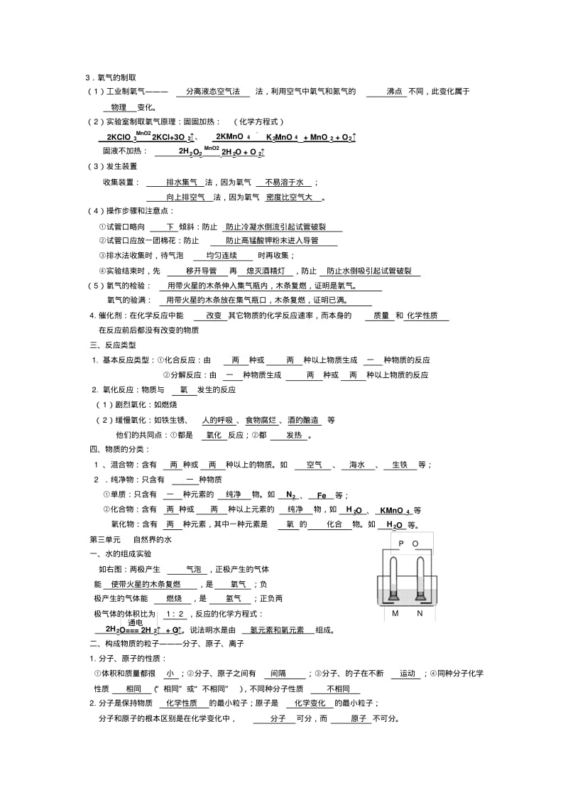 人教版九年级化学上册第一至四单元知识点归纳.doc.pdf_第2页