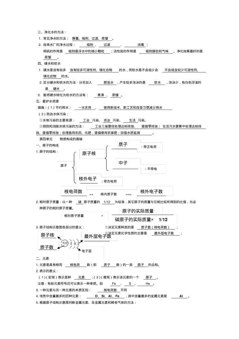 人教版九年级化学上册第一至四单元知识点归纳.doc.pdf_第3页