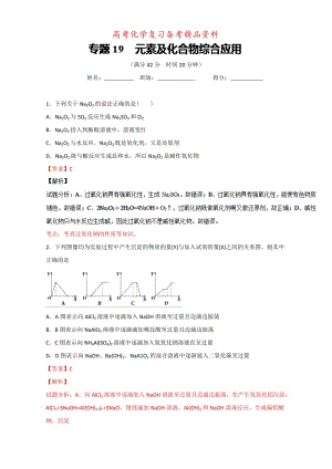 精品高考化学备考 专题19 元素及化合物综合应用 含解析.doc