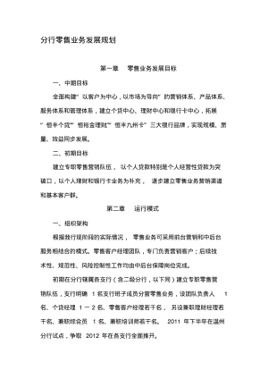 分行零售业务发展规划.pdf