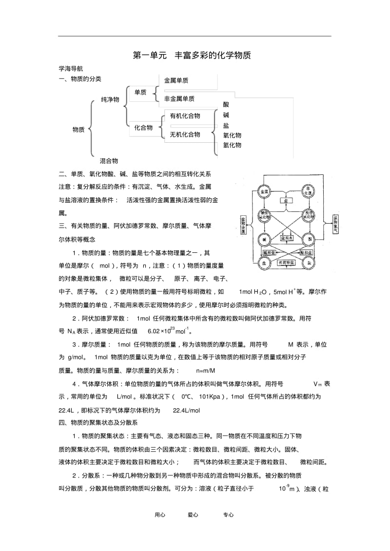 化学：1.1《丰富多彩的化学物质》学案(苏教版必修1).pdf_第1页