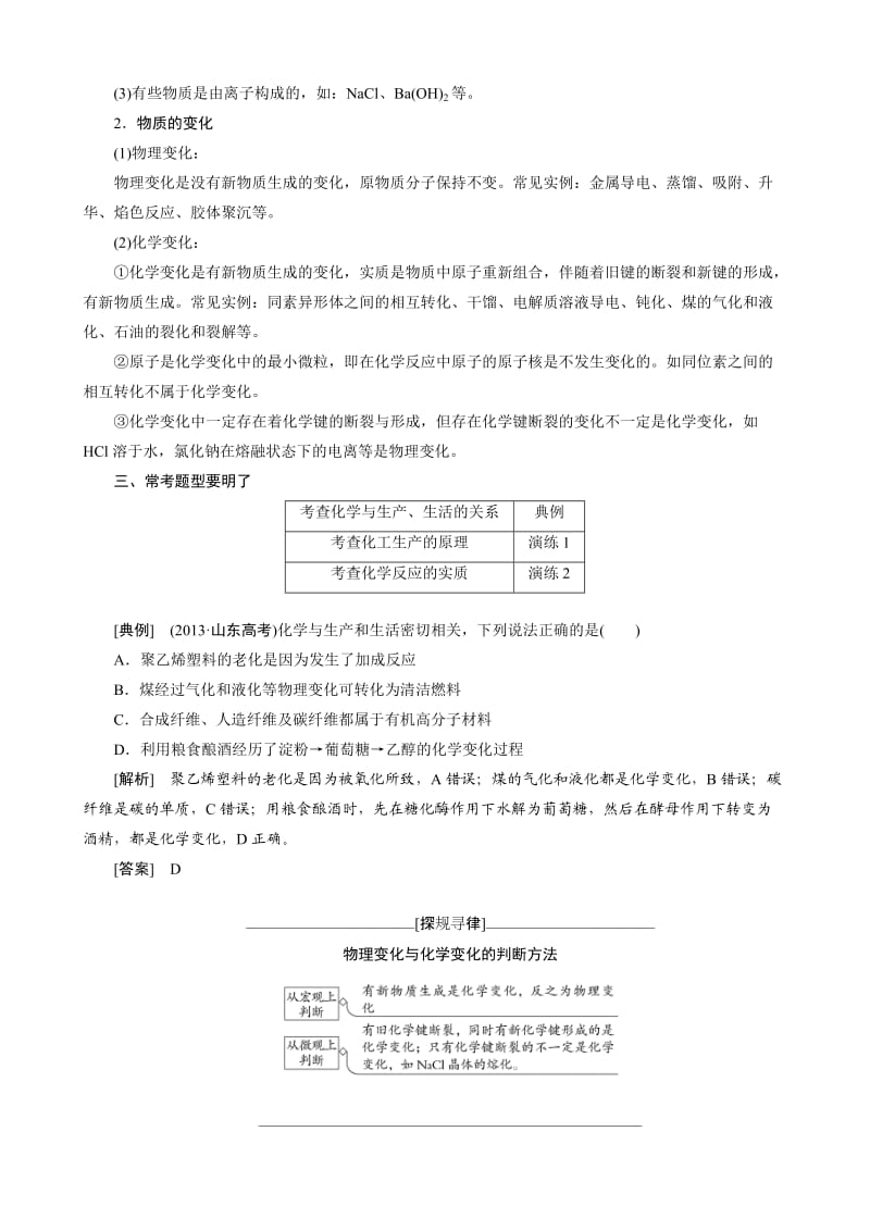 高考化学冲刺讲义【专题一】物质的组成、变化和分类（含自测卷及答案）.doc_第2页