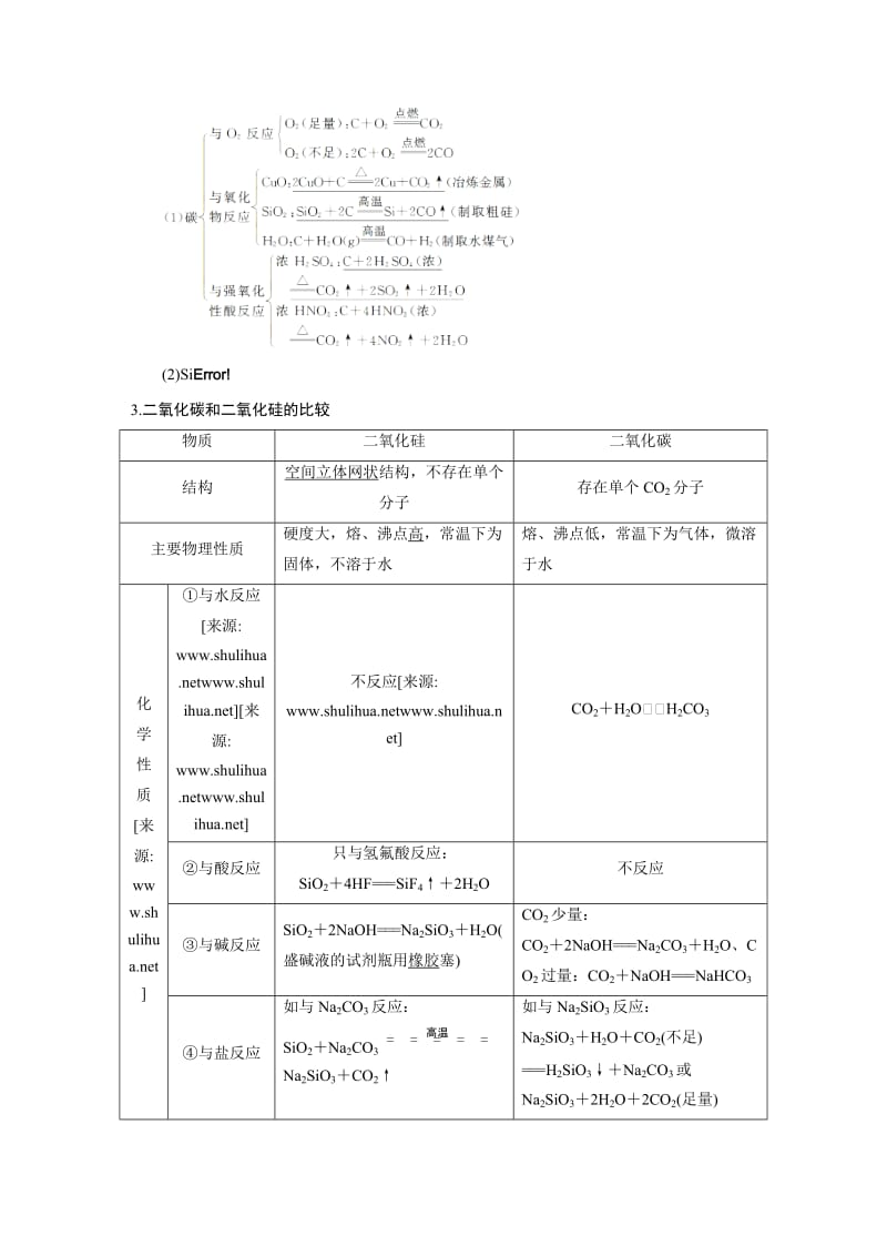 精品高考化学大一轮讲义：第四章-第1讲-碳、硅及无机非金属材料（20页，含答案解析）.doc_第3页