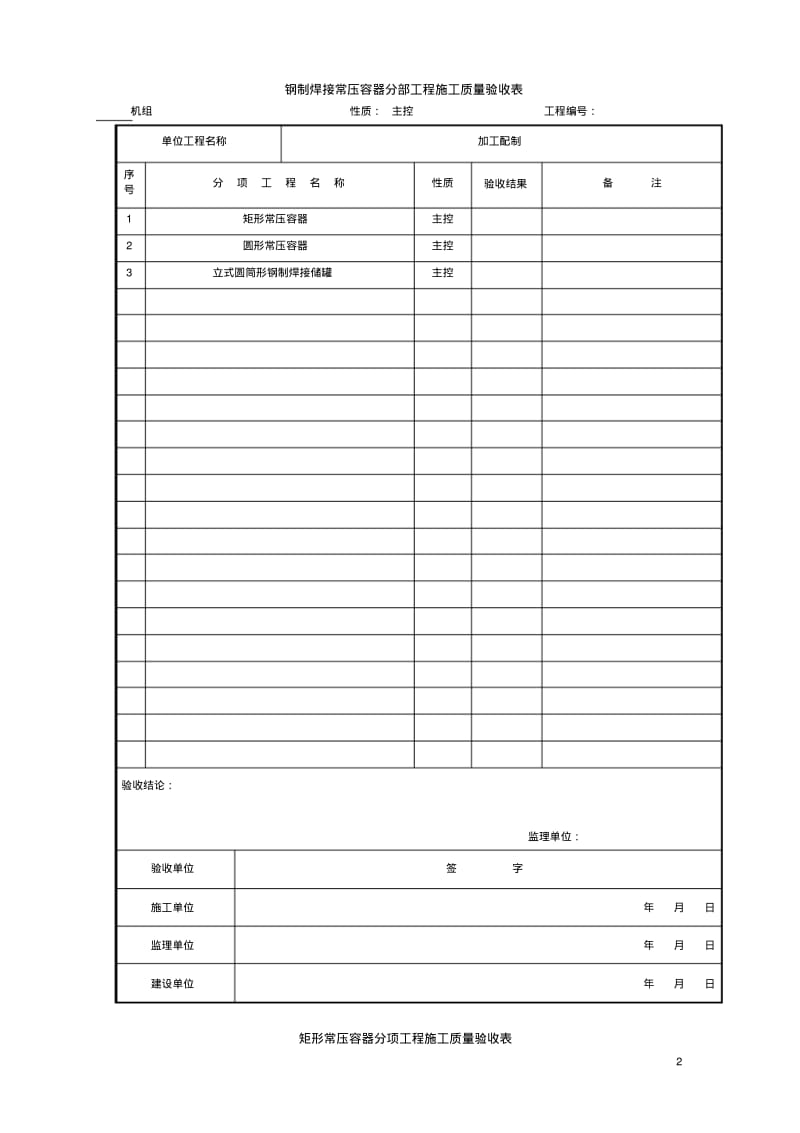 05钢制焊接常压容器分部工程验收表.pdf_第2页