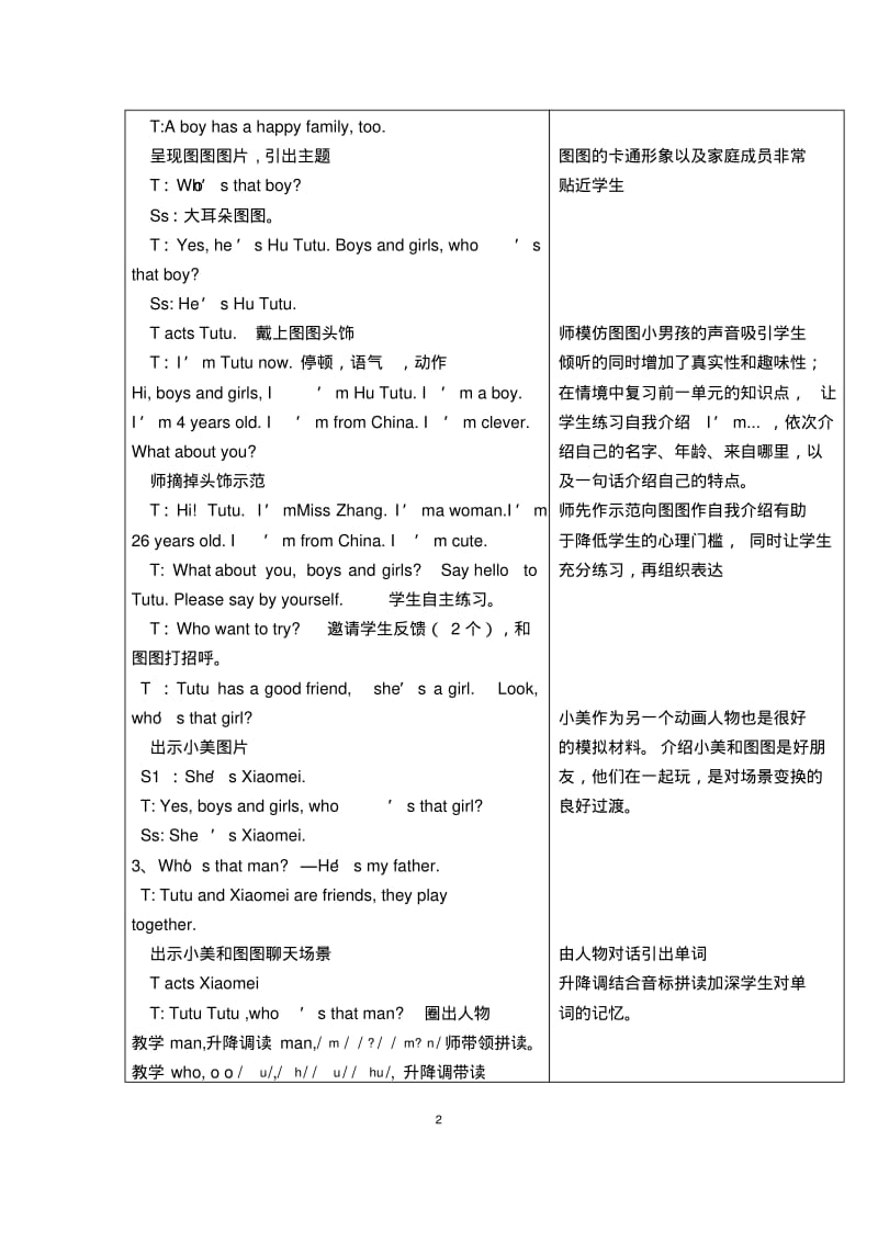 PEP小学英语三年级下册《Unit2MyfamilyAlet’slearn》教学设计.pdf_第2页