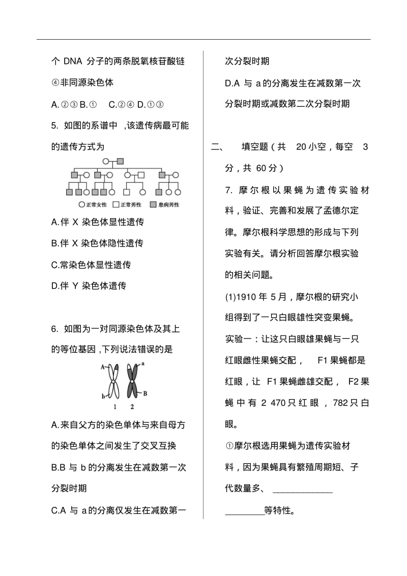 高中生物必修二_遗传规律专题练习.pdf_第2页