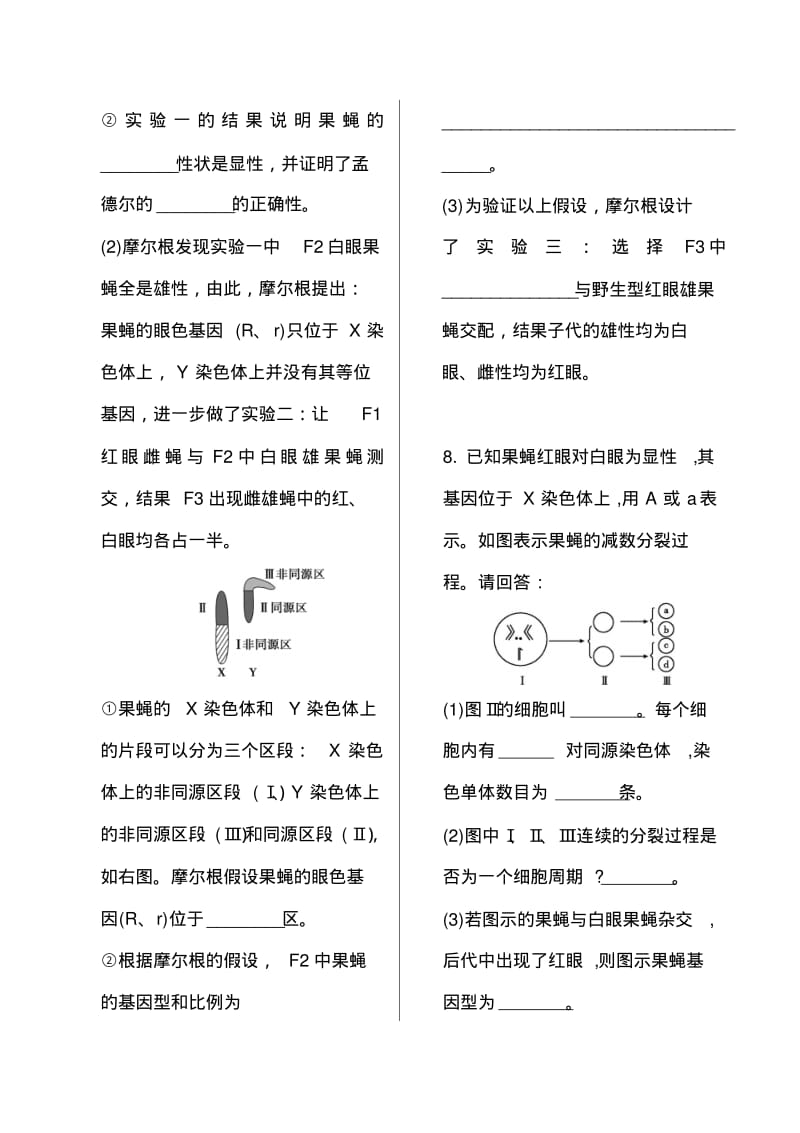 高中生物必修二_遗传规律专题练习.pdf_第3页