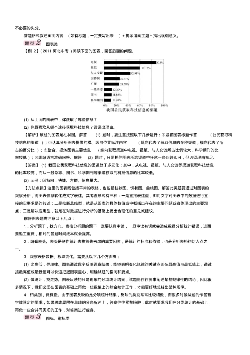 中考语文总复习第三编口语交际与综合性学习专题二综合性学习(二)漫画、图表、图标、示意图的解读.pdf_第3页