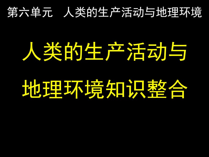 第六单元人类的生产活动与地理环境.ppt_第1页