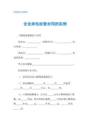 企业承包经营合同的实例.doc