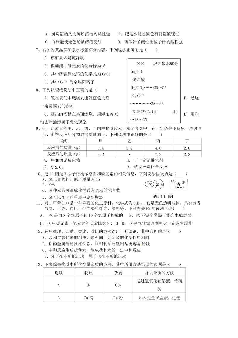 精品-广东省湛江市九年级化学第一次模拟考试试题（含答案）.doc_第2页