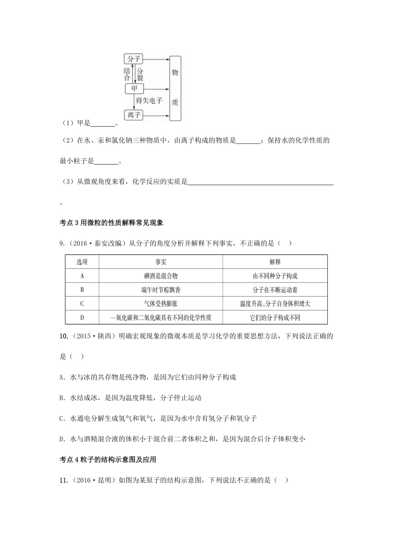 精品-广东中考化学第一部分基础过关课时2构成物质的微粒考点突破.doc_第3页