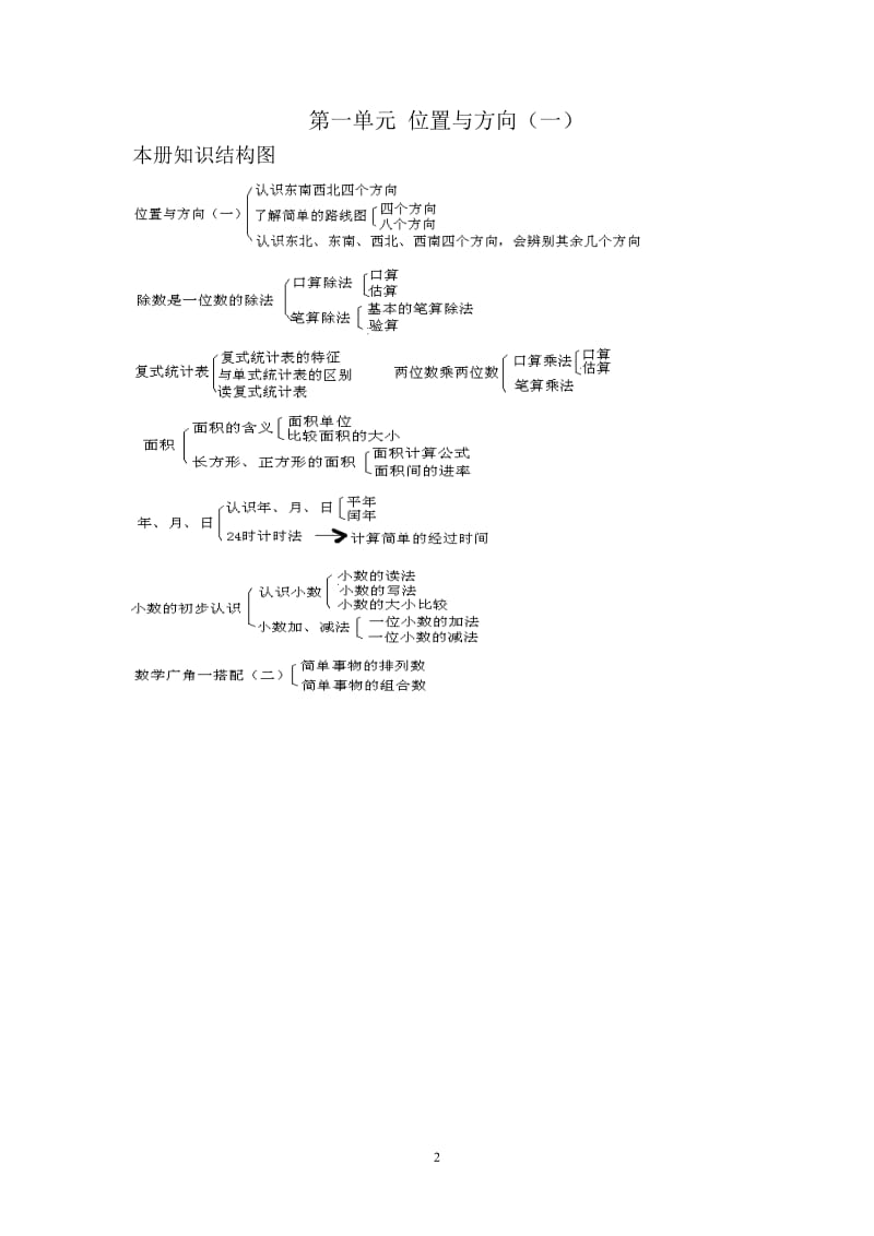 最新人教版三年级下册数学一二单元教案.doc_第2页