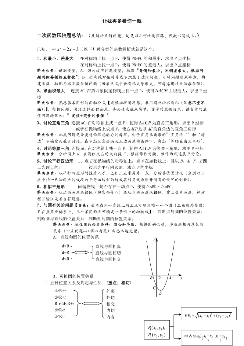 (完整word版)二次函数压轴题类型方法总结,推荐文档.doc_第1页