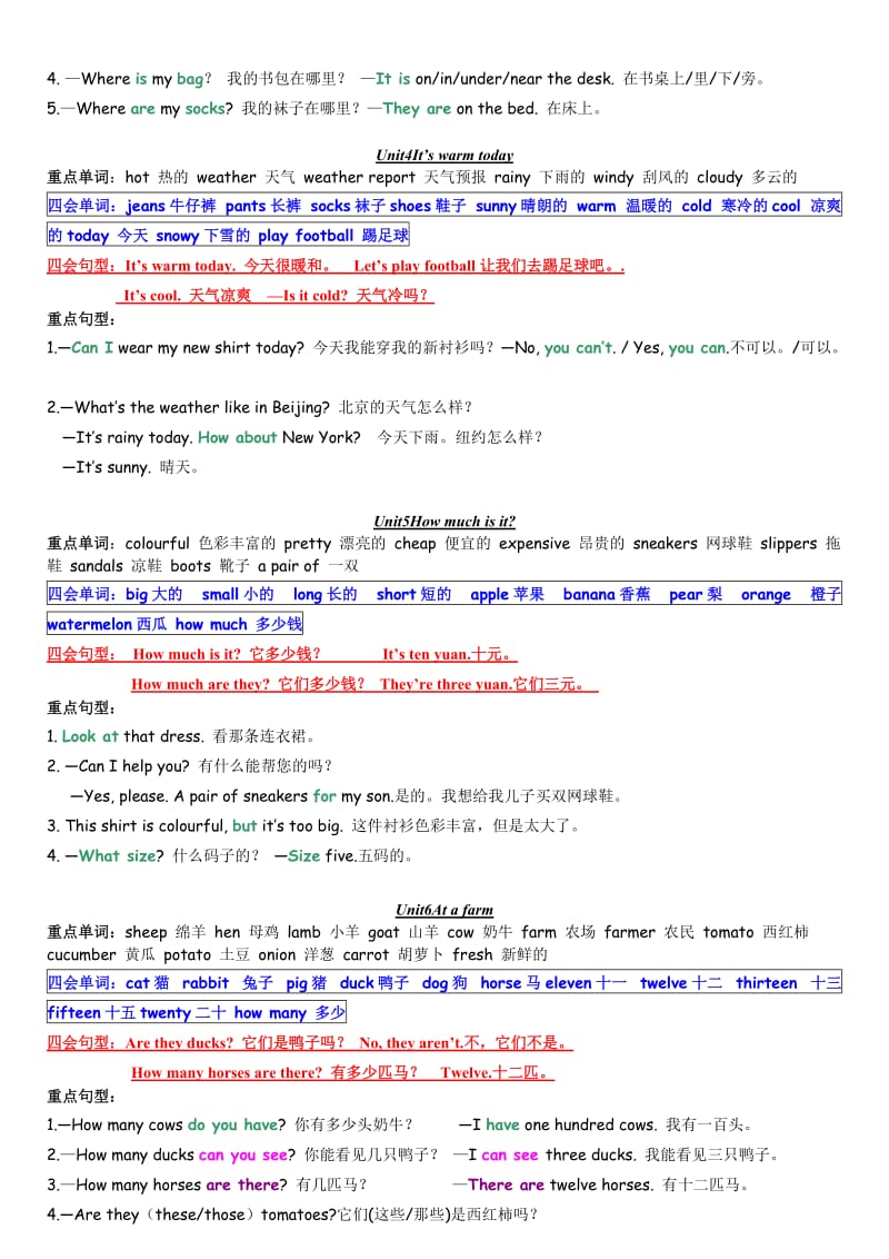 (完整word版)PEP小学英语四年级下册知识点归纳(2),推荐文档.doc_第2页