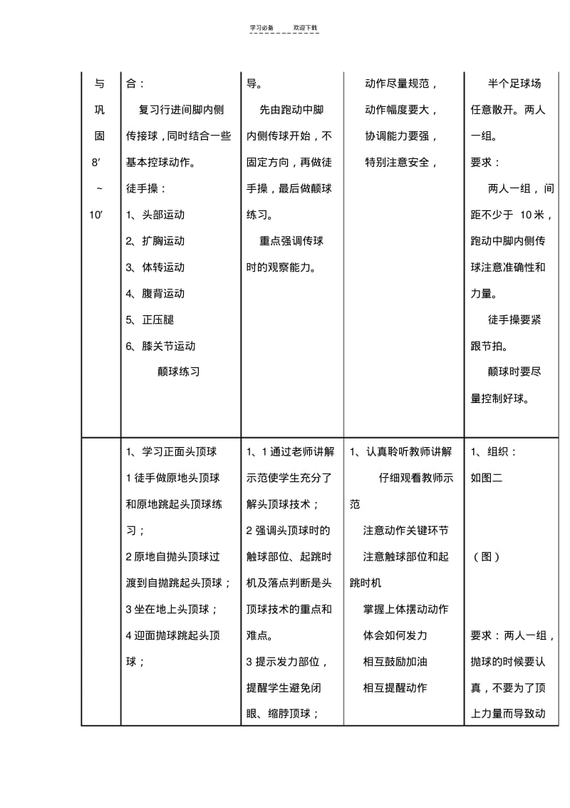 【优质文档】足球正面头顶球教案.pdf_第3页