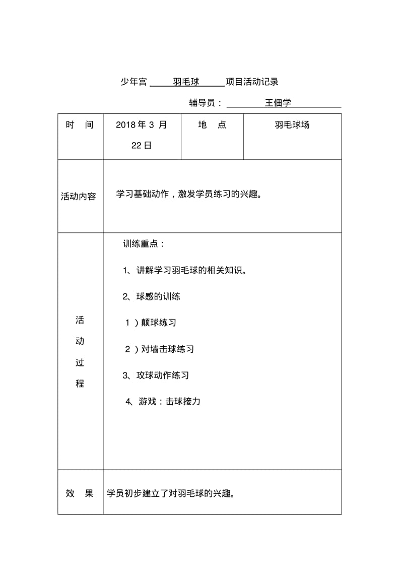 乡村少年宫羽毛球兴趣小组活动记录.pdf_第2页