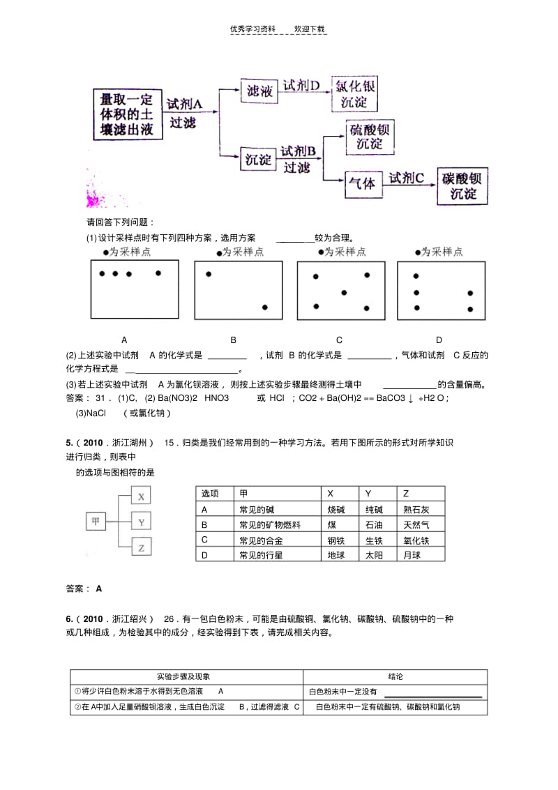 化学中考复习专题物质的鉴别鉴定推断.pdf_第3页