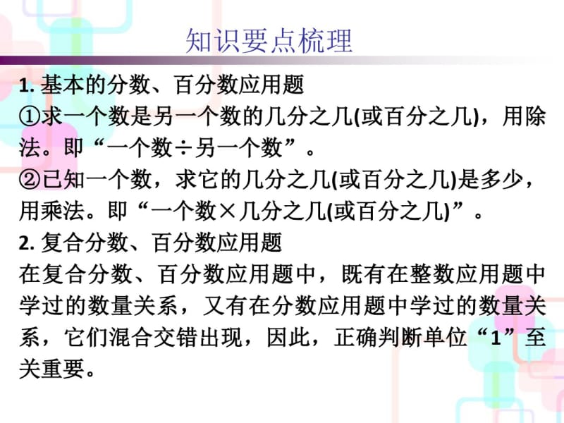 2018年小升初数学总复习课件-分数、百分数应用题｜人教新课标(共34张).pdf_第2页