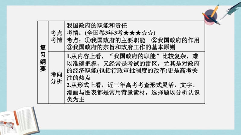 【优质文档】高考政治一轮总复习第二部分第二单元为人民服务的政府第三课我国政府是人民的政府课件.pdf_第3页