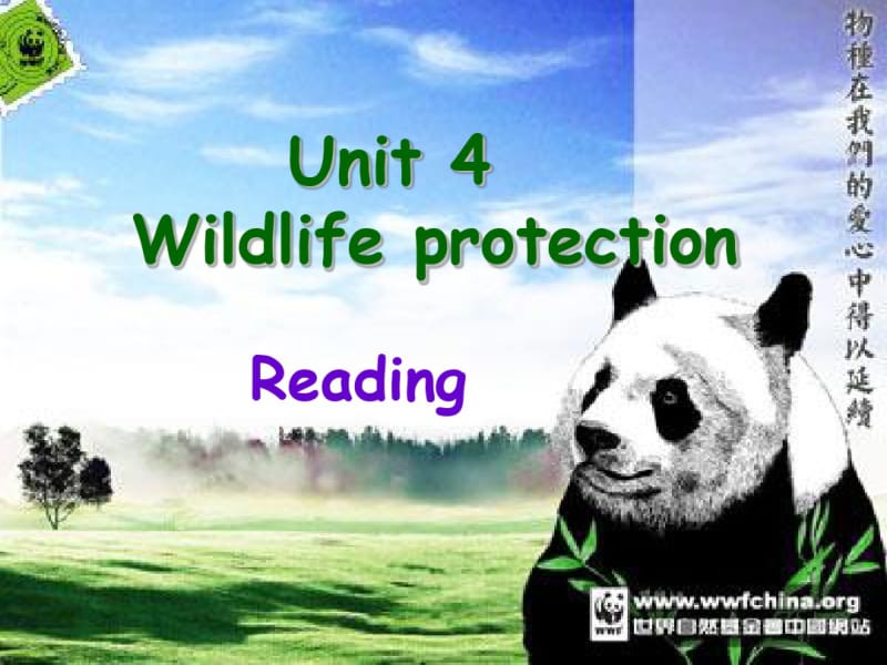 人教版高中英语必修二Unit4《Wildlifeprotection---Reading》课件(共32张).pdf_第1页