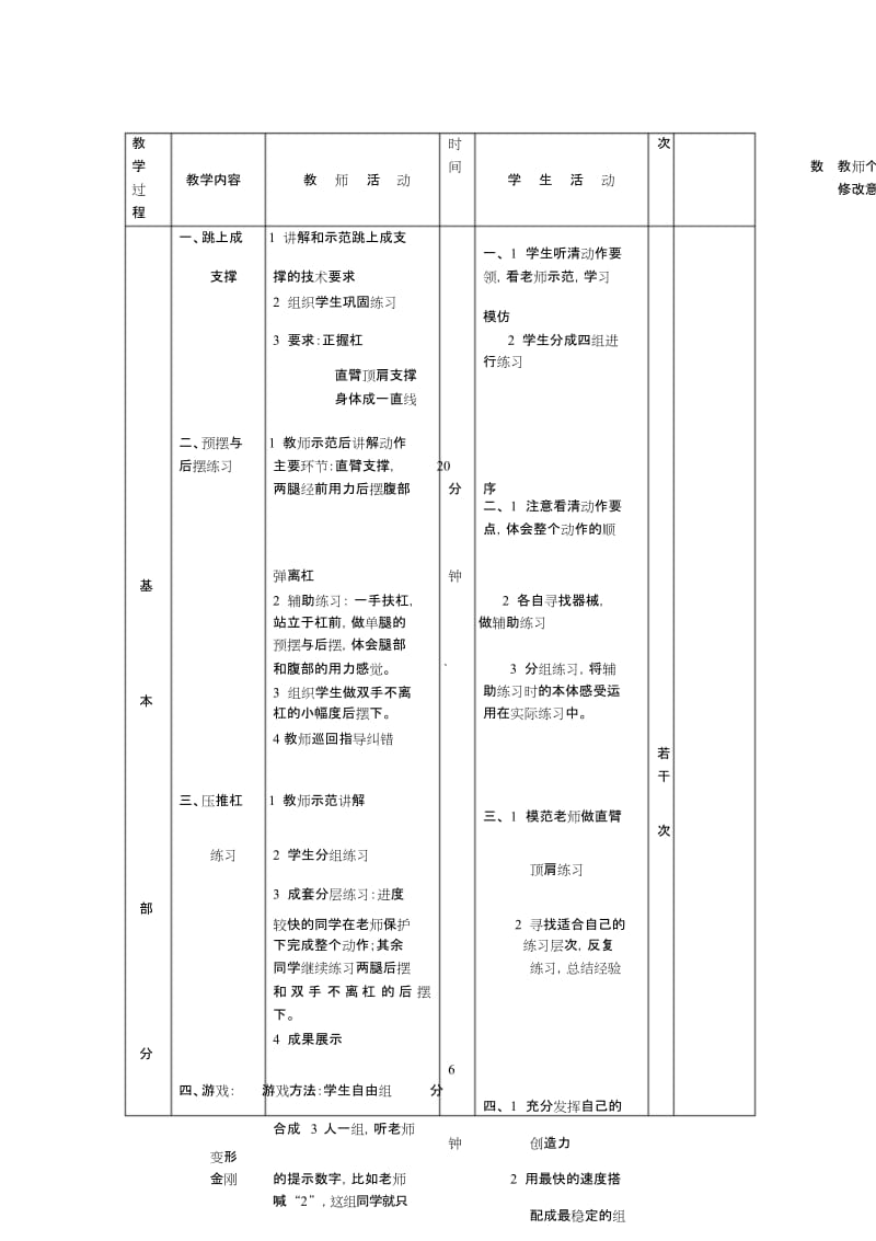 单杠跳上支撑后摆下开课教案.docx_第2页