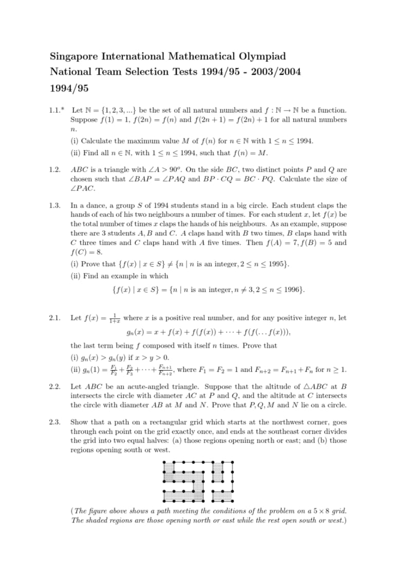 1994-2004新加坡奥数国家集训队试题及答案.pdf_第1页