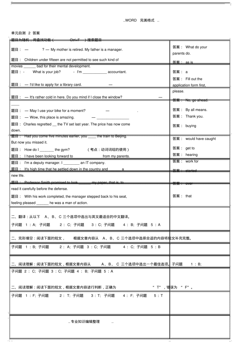 【优质文档】2018年电大网上形考管理英语1答案及解析.pdf_第3页