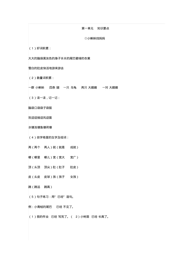 二年级上册语文知识要点归纳.pdf_第1页