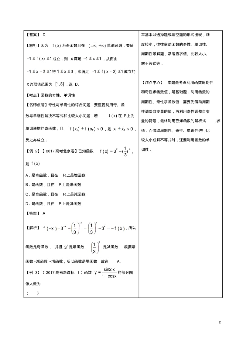 高考数学黄金100题系列第11题函数的奇偶性理-含答案.pdf_第2页