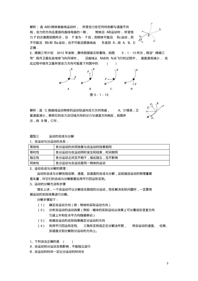 高中物理第五章第一节曲线运动题型总结新人教版必修2.pdf_第3页