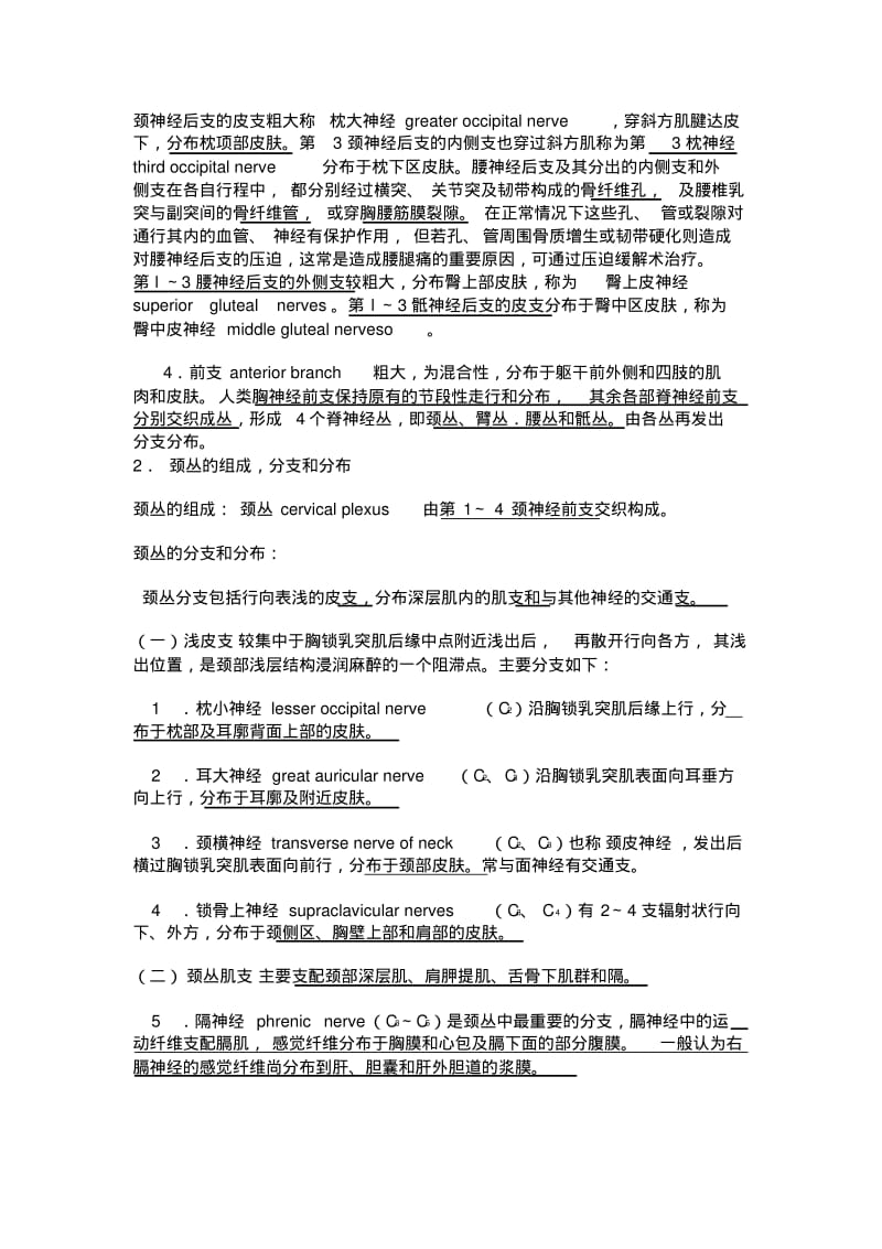 解剖知识点及习题集(系统+局部)(十五)脊神经.pdf_第2页