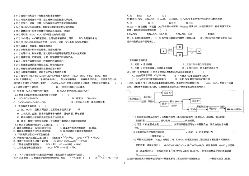 专题十二：硅及其化合物.pdf_第2页