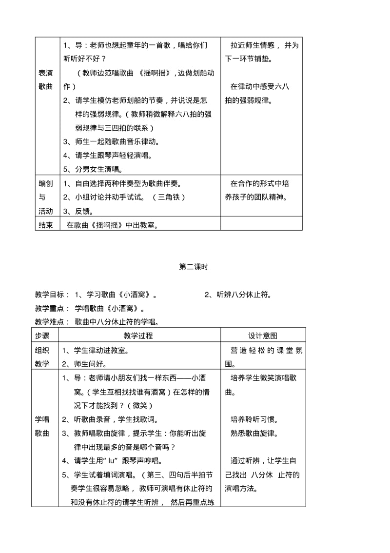 人音版三年级上册音乐全册教案.pdf_第2页