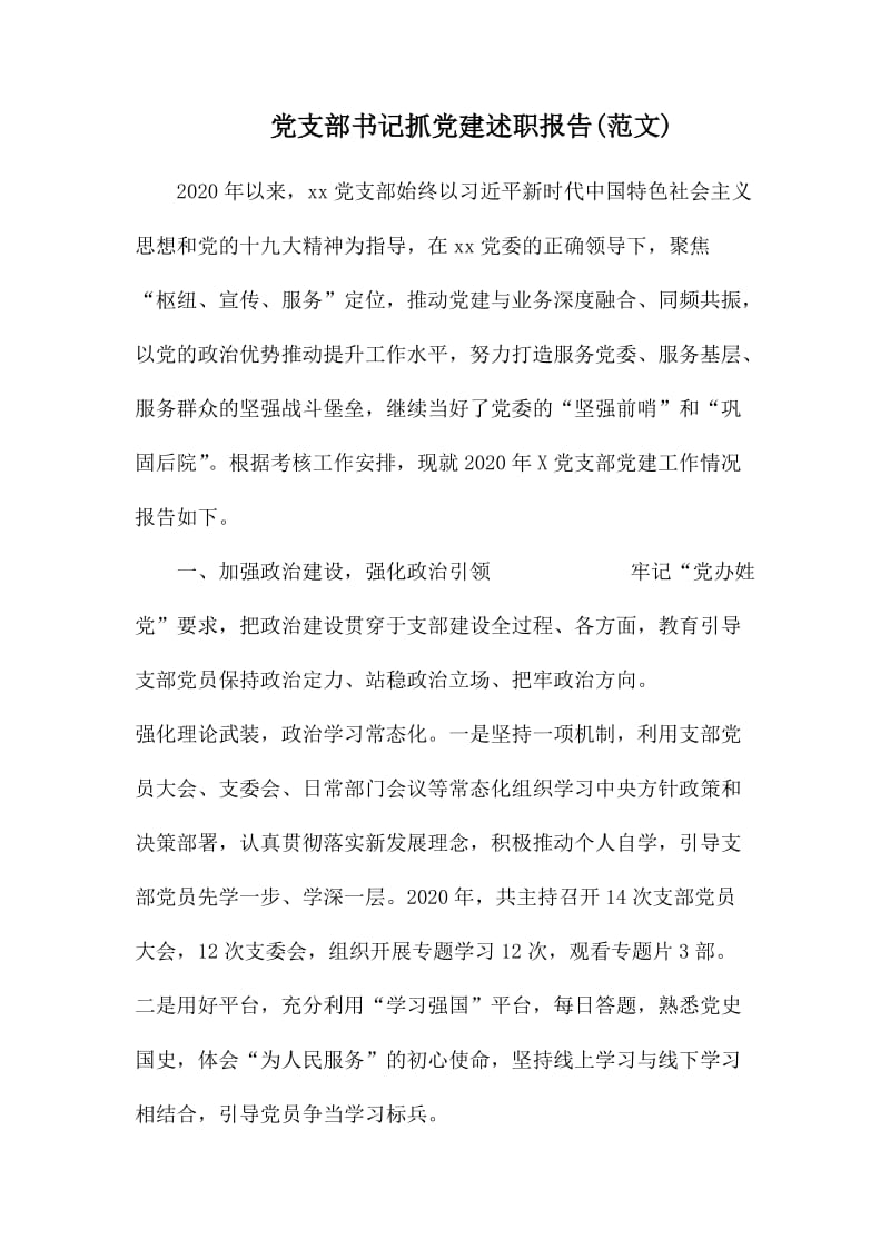 党支部书记抓党建述职报告.docx_第1页