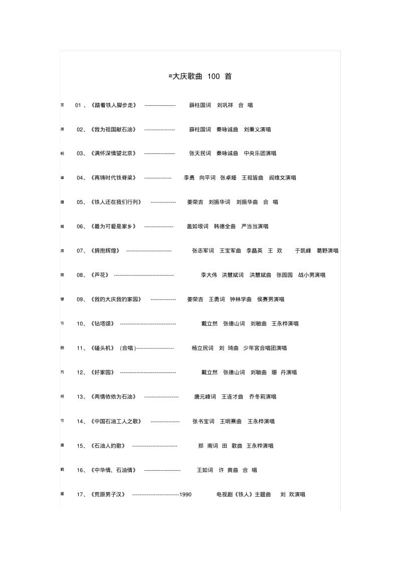 大庆歌曲100首.pdf_第1页