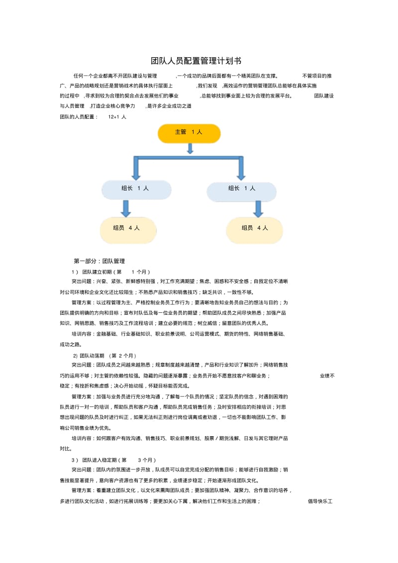 团队人员配置管理计划书.pdf_第1页