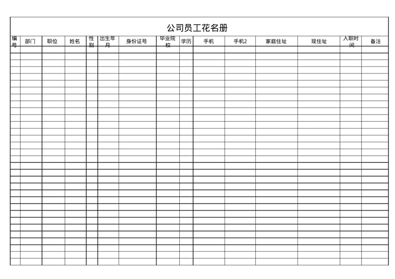 员工花名册表格.pdf_第1页