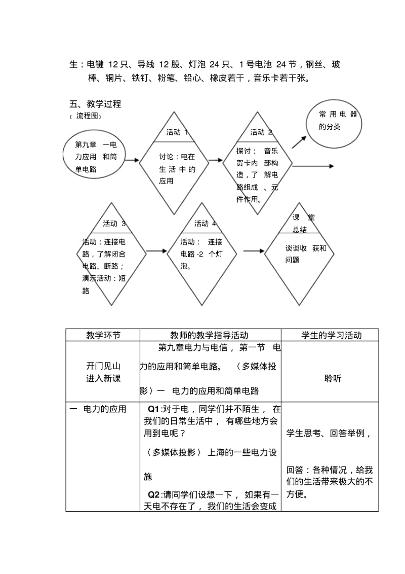 电力的应用及简单电路(教案)..pdf_第2页