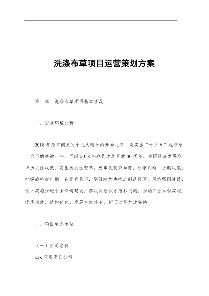 洗涤布草项目运营策划方案.pdf_第1页