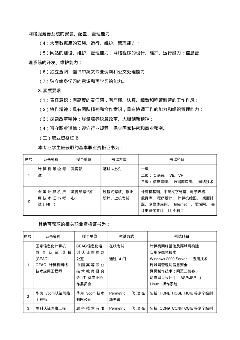 计算机网络技术专业人才培养方案..pdf_第2页