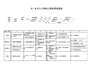 整理版0～6岁小儿神经心理发育检查表格模板.pdf