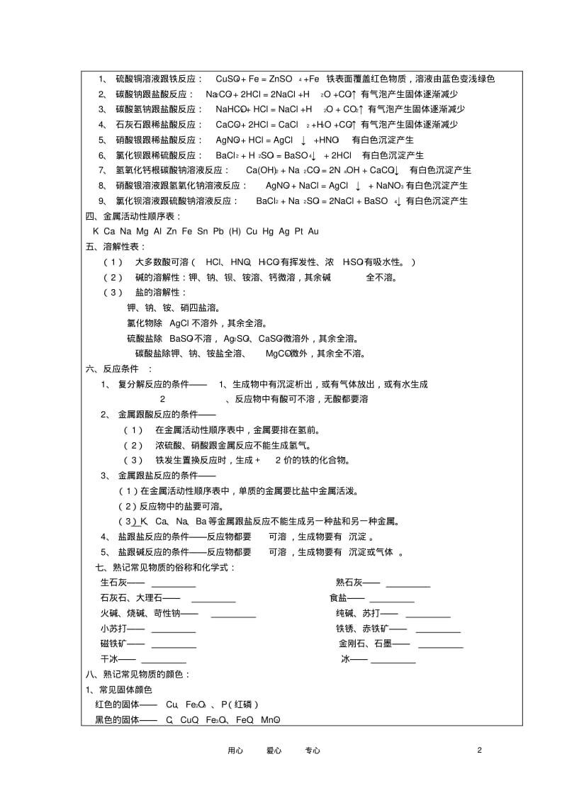 中考化学酸碱盐的综合复习教案浙教版【精品教案】.pdf_第2页