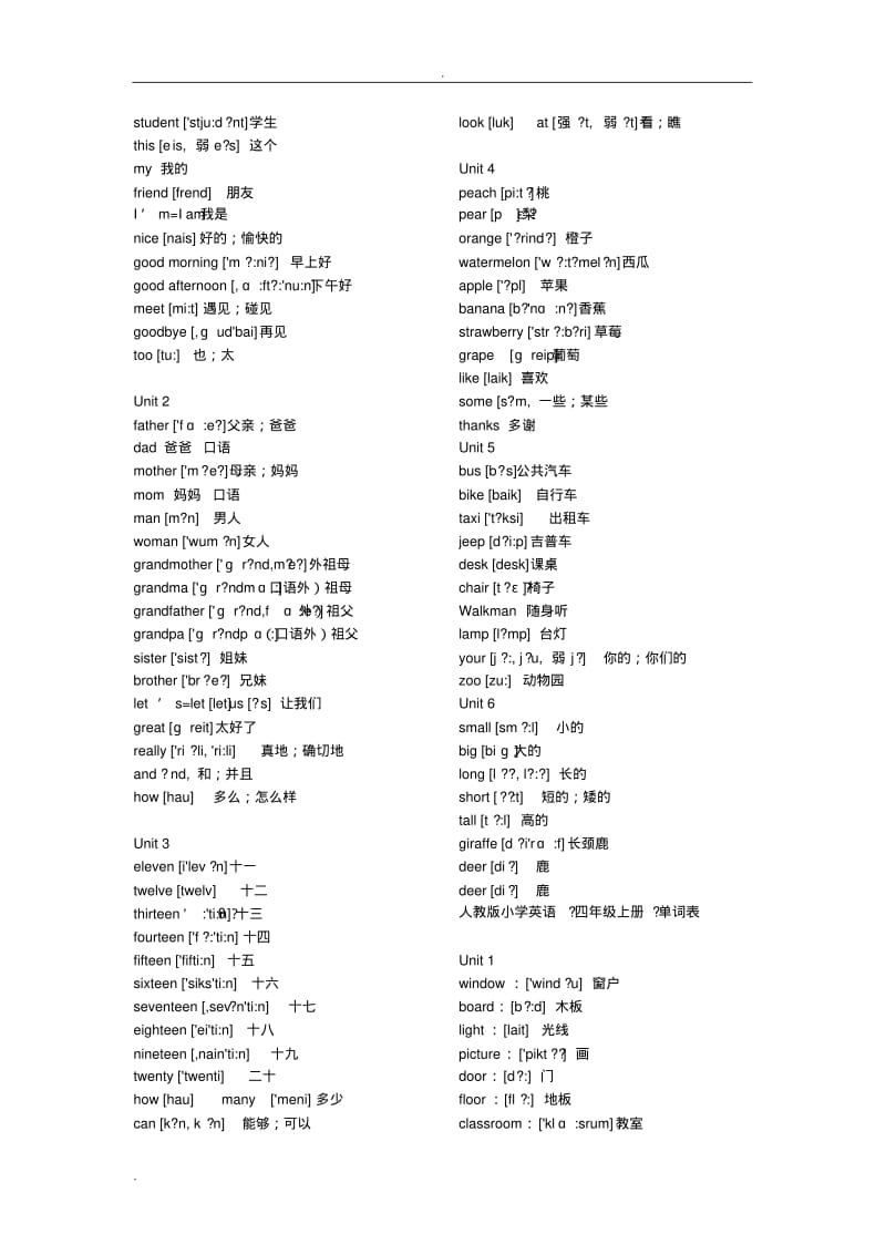 人教版小学一至六年级英语单词汇总表.pdf_第2页