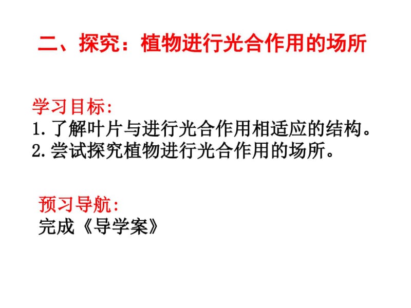 苏科版初中生物七上第三单元4.1《植物的光合作用--探究：植物进行光合作用的场所》课件(23张)(共23张).pdf_第3页