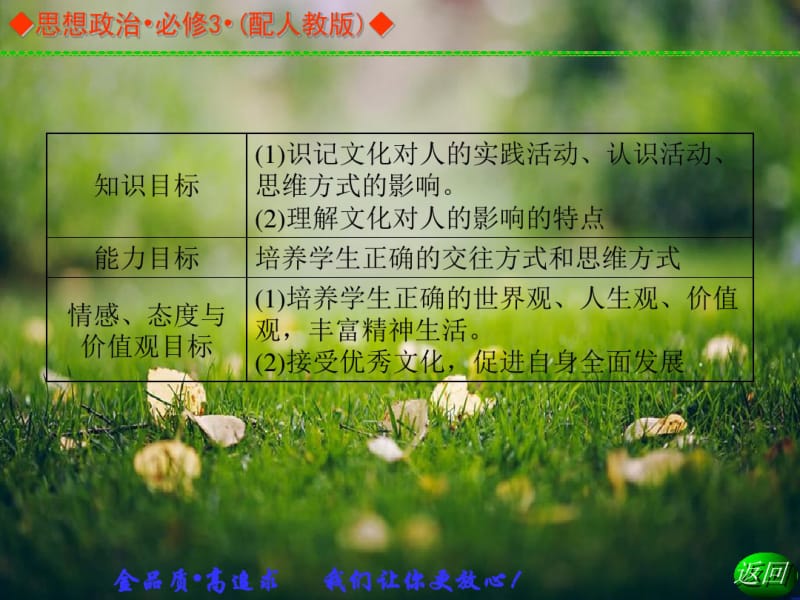 【金学案】高中政治必修三(人教)同步辅导与检测课件：第一单元第二课第1课时感受文化影响.pdf_第3页